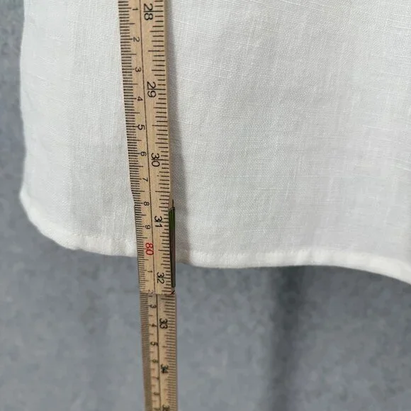 Tuckernuck Annie Linen Smocked Mini Dress Size S White Puff Sleeve Neutral Chic - Picture 9 of 11